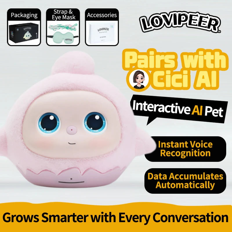 loviPeer Artificial Intelligence AI Bean Bag Deepseek Desktop Robot Conversation Chat Companion Plush Toy