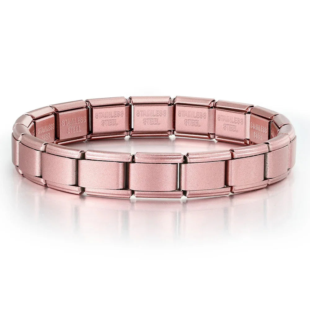 2025 New Men and Women Starry Colors 18 Pieces Italian Charm Fit 9mm Stainless Steel Modular Bracelet Wholesale Jewelry