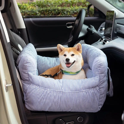 Car Dog Bed Safety Seat, Portable Pet Carrier with Seatbelt, Soft Cushion for Small Medium Dogs, Non-Slip Car Travel Accessories