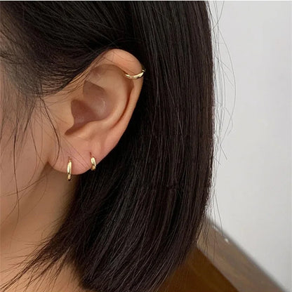 1Pc Fashion Geometry Crystal CZ  Leaf Clip Earring For Women Without Piercing Punk Vintage Star Ear Cuff Wrap Adjustable Jewelry