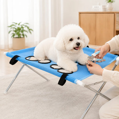 Pet Grooming Hammock Stand Foldable Dog Cat  Bathing Drying Sling Breathable Mesh Bath Helper for Small Pets