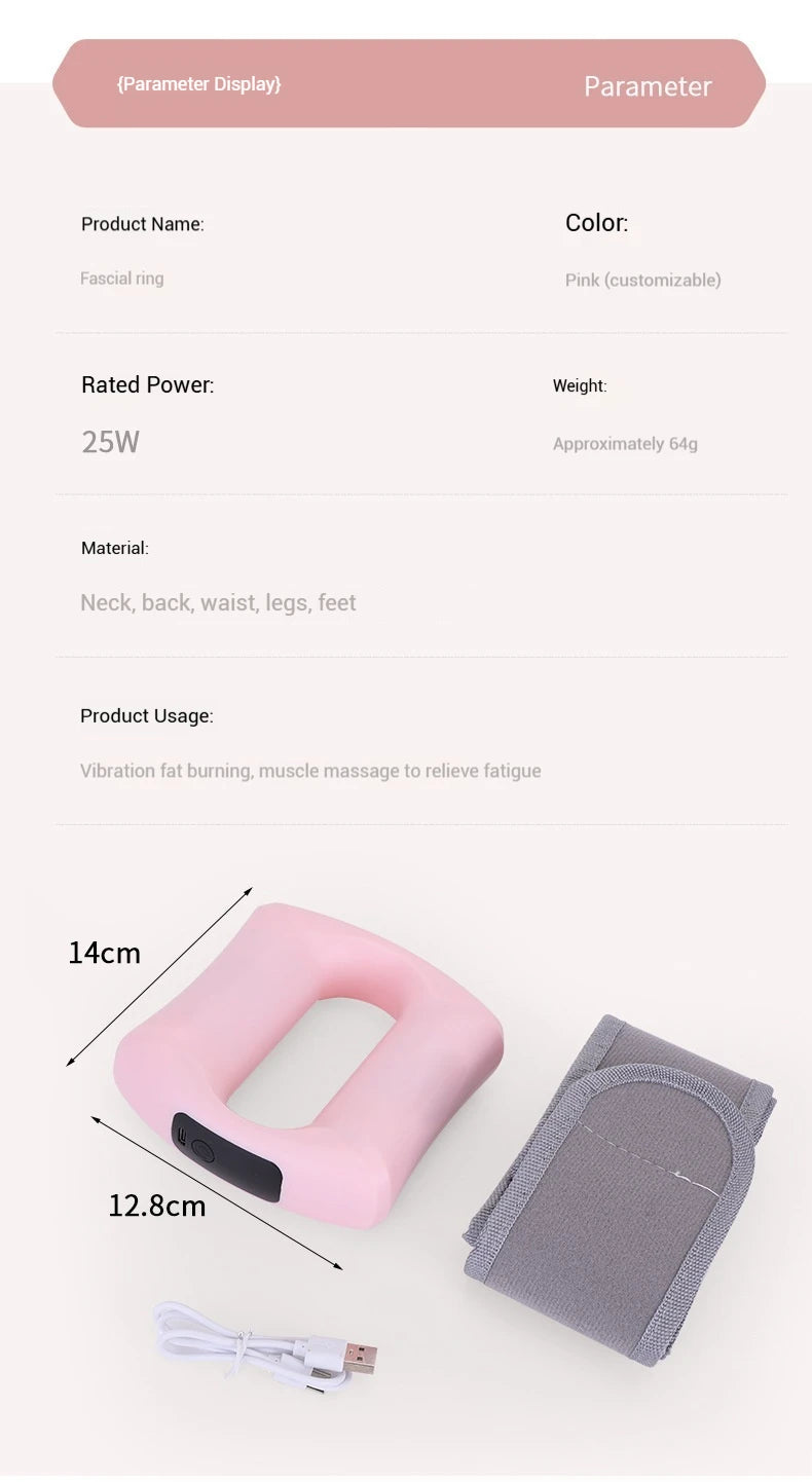 Fascia Ring Vibration Slimming Machine for Slimming Belly & Legs, Muscle Massager, Multi-functional Mini Fascia Gun for Wome