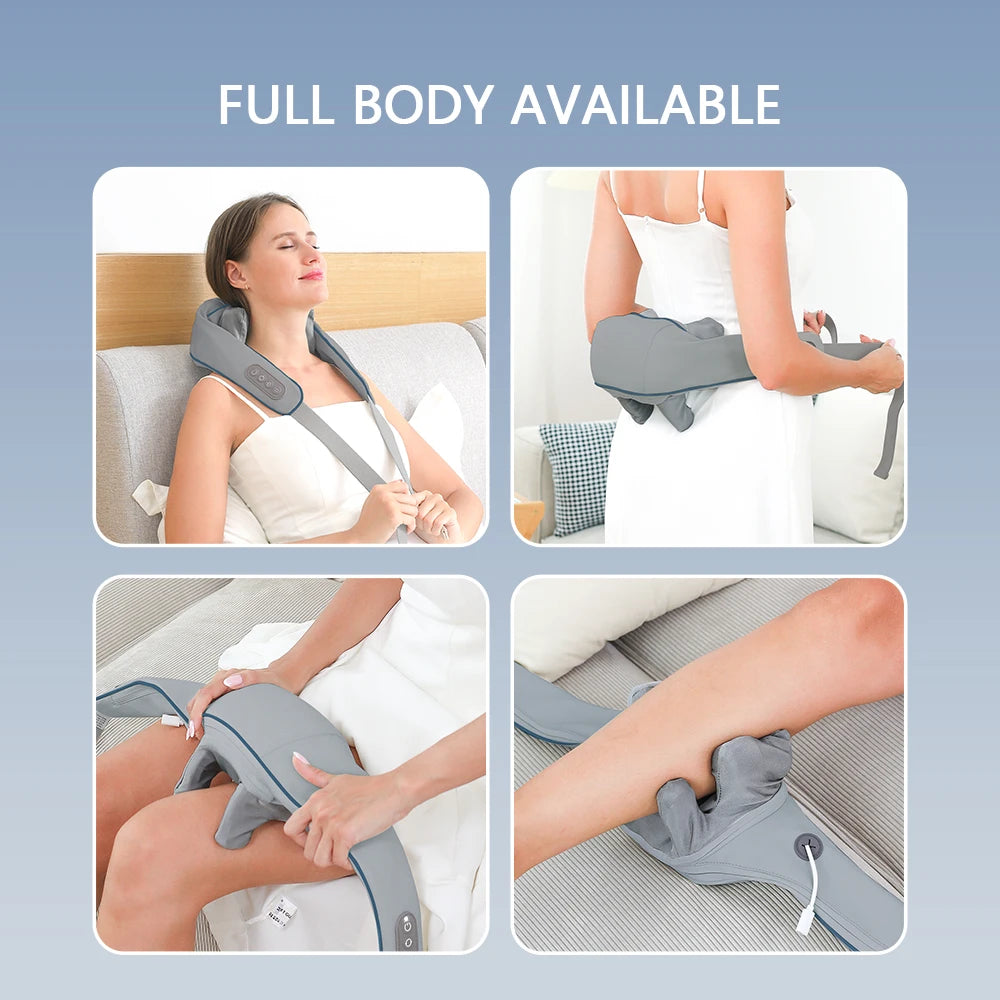 Foreverlily 26W Brushless Motor Neck And Shoulder Massager Wireless Shoulder And Back Kneading Massage Shawl Neck masajeador