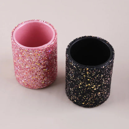 Sparkling Makeup Brush Bucket Cosmetic Storage Pen Box  for Desktop Pencil Vase Comb Lipstick Brush Container Home Storage Box