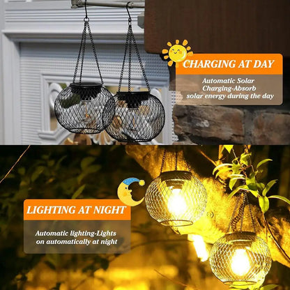 Outdoor Camping Solar Lights for Outside Decorative Solar Lantern Outdoor Hanging Lights Waterproof Solar Lanterns Garden Decor