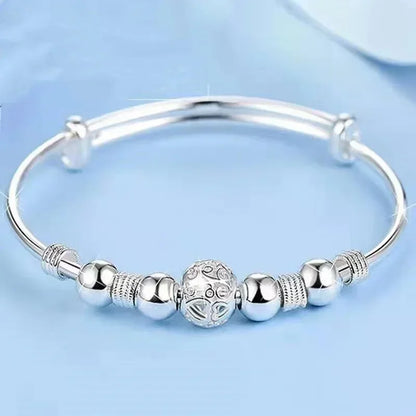 Fashion 925 Sterling Silver Woman Cuff Bracelet Open Leaf Shaped Adjustable Charm Bangle Girls Party Jewelry Christmas Gifts