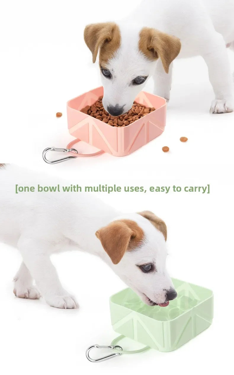 New Cat and Dog Foldable Bowl Silicone Portable Outdoor Drinking Water Dog Food Bowl Cat Bowl Camping Bowl Pet Travel Bowl
