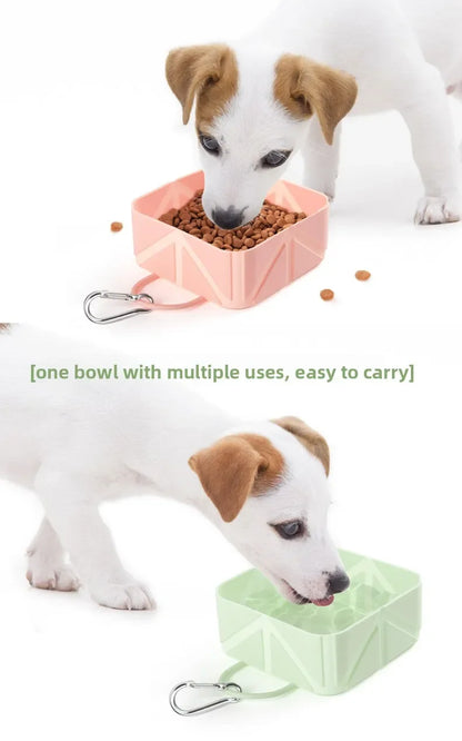 New Cat and Dog Foldable Bowl Silicone Portable Outdoor Drinking Water Dog Food Bowl Cat Bowl Camping Bowl Pet Travel Bowl