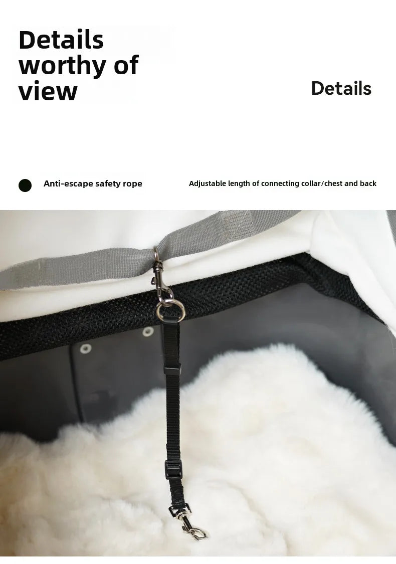 Lightweight Pet Travel Carrier Large Capacity Cat Backpack Shock-Absorbent Rolling Dog Trolley Adjustable Handle Pet Stroller