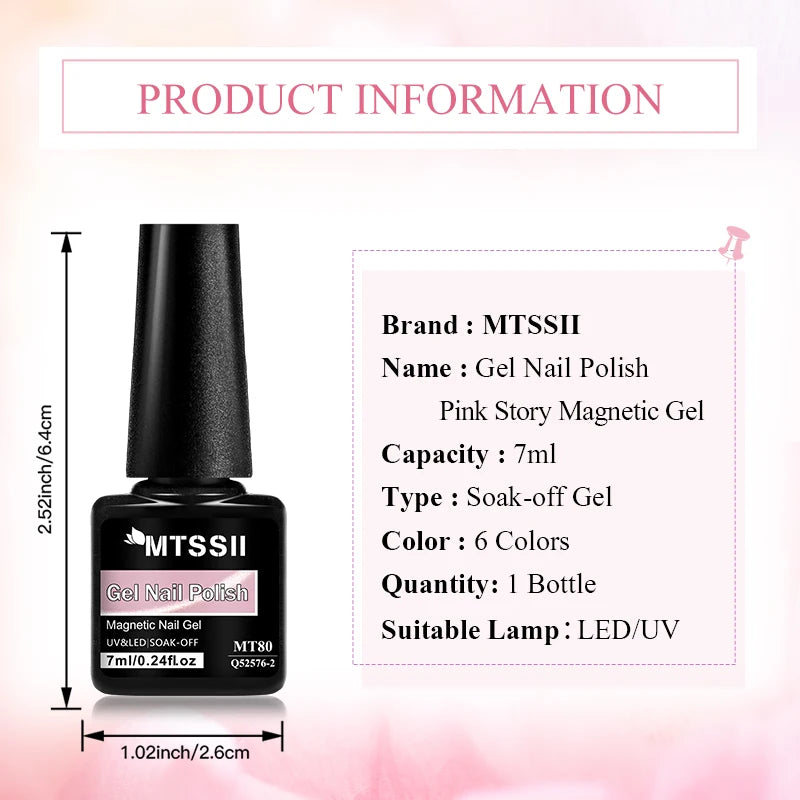 Pink Story Cat Magnetic Gel Nail Polish Nude Pink Gold Light Semi Permanent UV Gel Varnish Soak Off Nail Supplies Manicure DIY