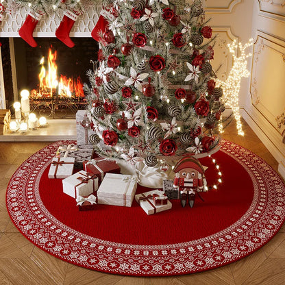 Christmas Tree Decoration Mat Large Area Christmas Circular Carpet Washable Anti Slip Carpet New Year Atmosphere Mat Decoration