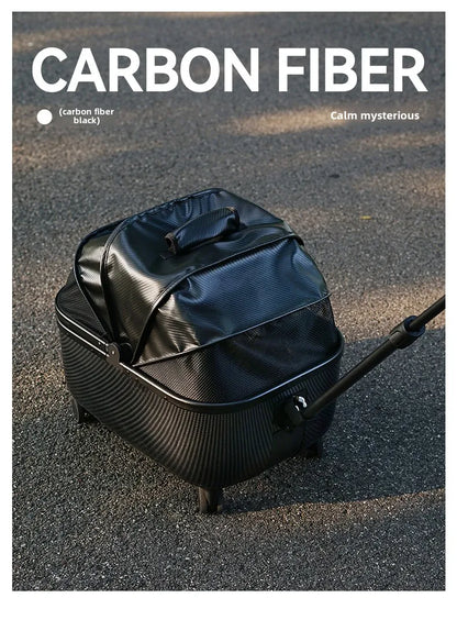 Lightweight Pet Travel Carrier Large Capacity Cat Backpack Shock-Absorbent Rolling Dog Trolley Adjustable Handle Pet Stroller