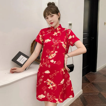 Chinese Traditional Dress Qipao for Women Fashion Vintage Lace Cheongsam Vestidos Autumn Sexy Elegant Party Wedding Clothing