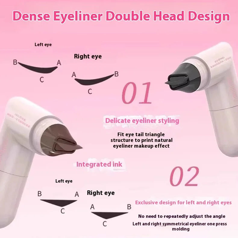 Lazy Integrated Eyeliner Stamp Symmetric Precise Outline Seal Lasting Waterproof Liquid Eye Liner Pen Extended Eye Tail Makeup