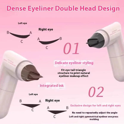 Lazy Integrated Eyeliner Stamp Symmetric Precise Outline Seal Lasting Waterproof Liquid Eye Liner Pen Extended Eye Tail Makeup