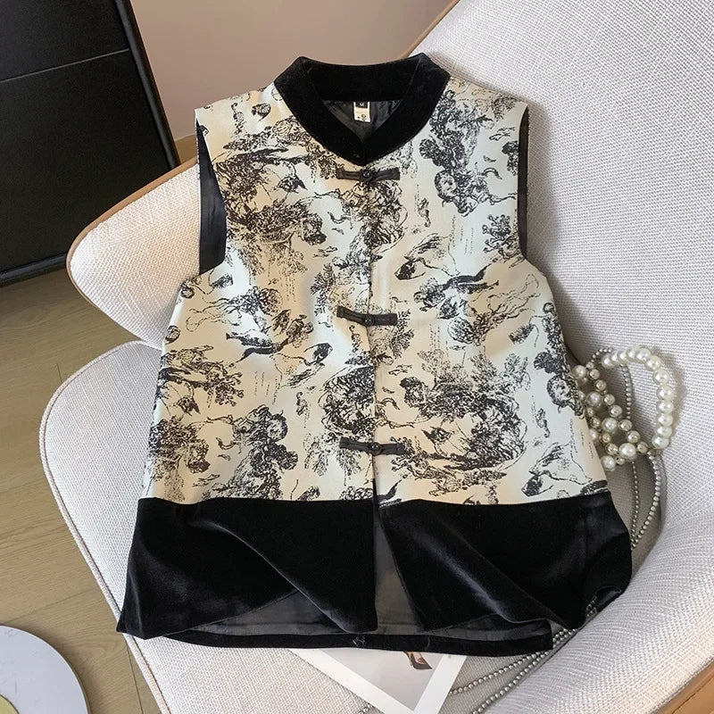 Thin Streetwear Casual Vintage Quality Chinese Ethnic Style Jacket Vests for Women Clothing Coats Fashion Clothes Embroidery