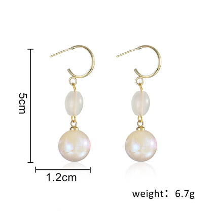 New Trend Simulation Pearl Long Earrings Women's Flower Rhinestone Wedding Pendant Earrings Fashion Korean Jewelry Earrings