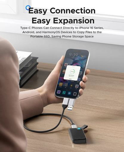 ORICO 2TB Portable SSD, Up to 2000MB/s, USB 3.2 Gen 2x2, Ultra-Mini, Compact with 2 in 1 USB C Cable, External Solid State Drive