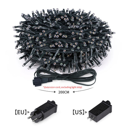 2025 New Year Decoration LED Christmas Light White/Warm/RGB Waterproof Fairy String Lights for Curtain Wedding Party Lighting