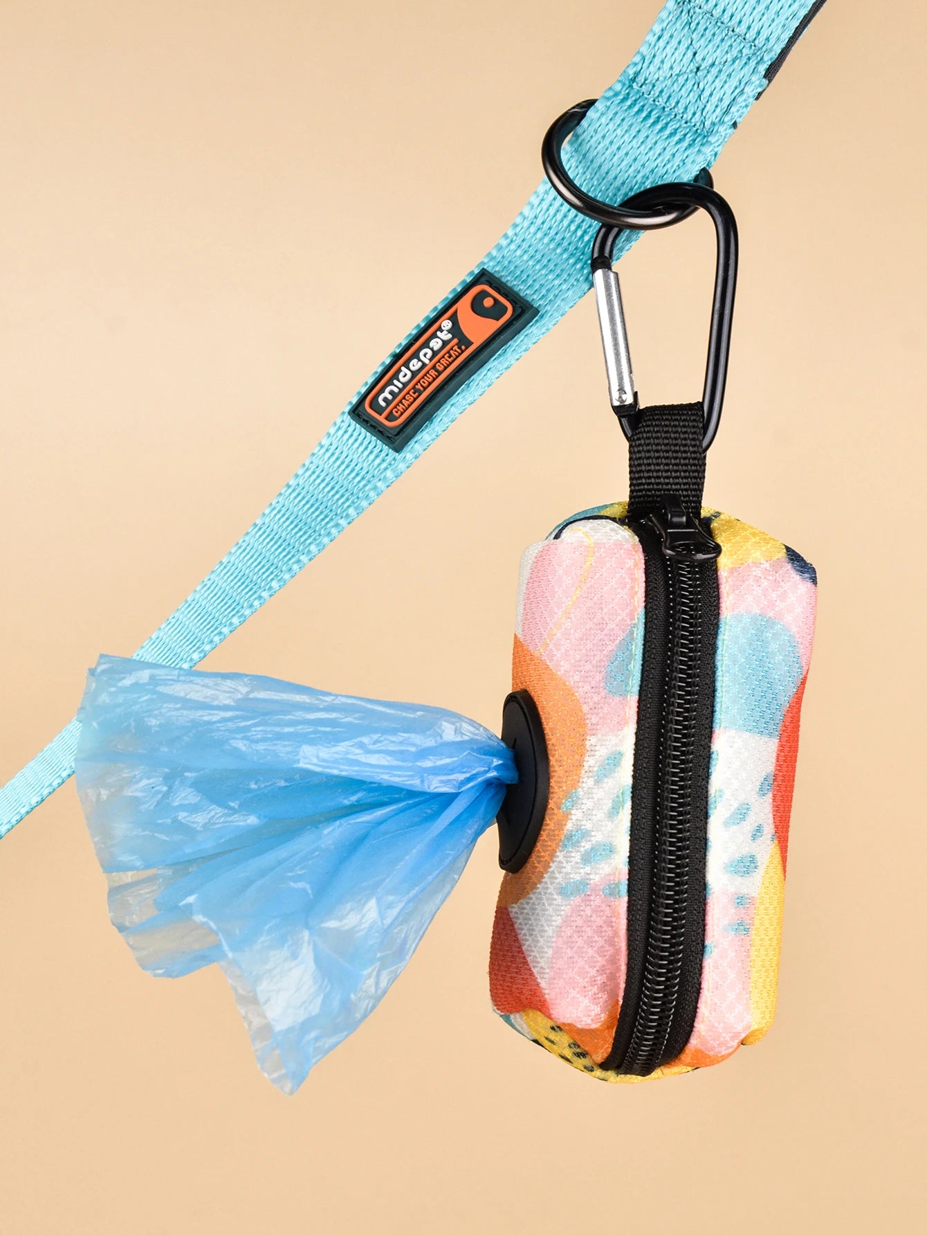 Abstract Designer Print Cute Design Pet Poop Bag Holder Dispenser Without Poop Bag And Leashes Can Attached With Any Dog Leashes