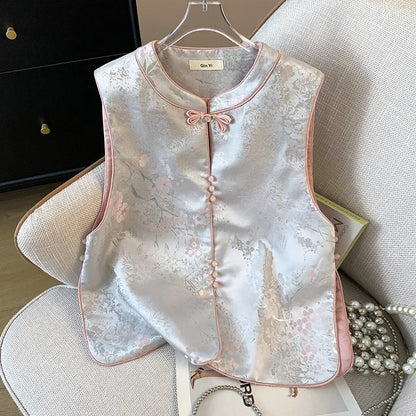 Thin Streetwear Casual Vintage Quality Chinese Ethnic Style Jacket Vests for Women Clothing Coats Fashion Clothes Embroidery