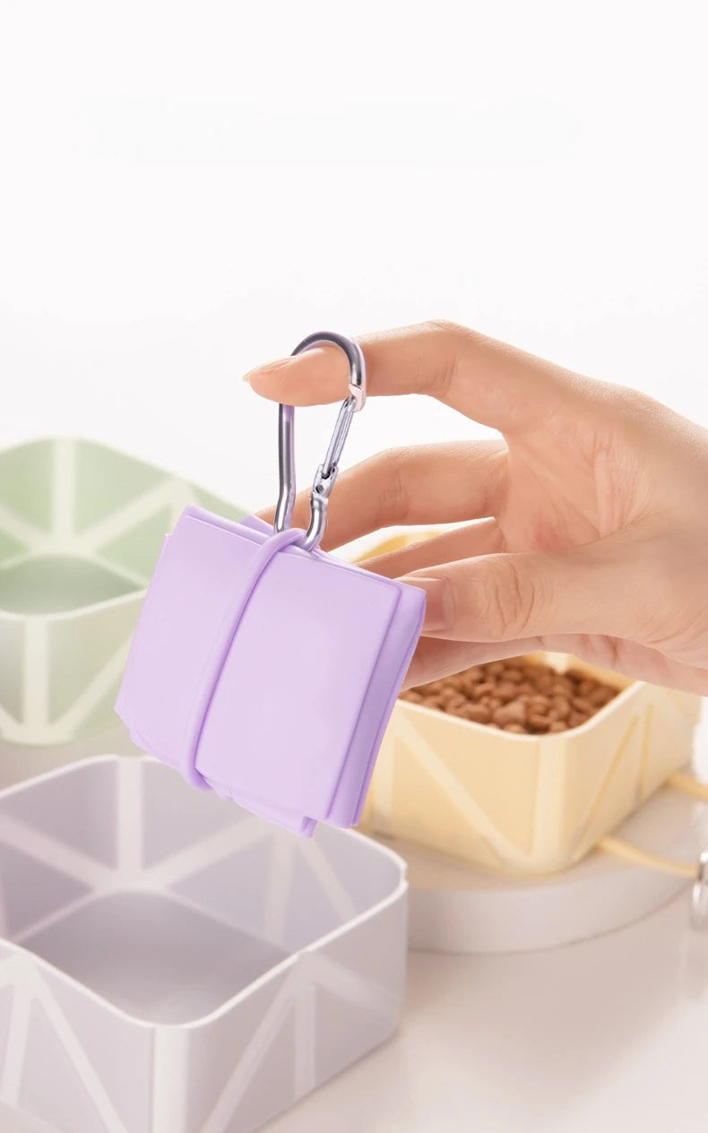 New Cat and Dog Foldable Bowl Silicone Portable Outdoor Drinking Water Dog Food Bowl Cat Bowl Camping Bowl Pet Travel Bowl