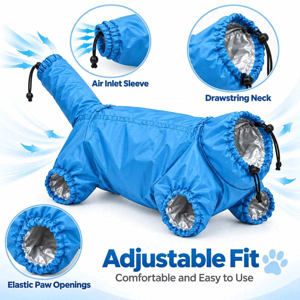 Pet Drying Bag for Dogs Cats Home Grooming Dryer Bag Hair Dryer Cover Fast Drying Anti Flying Fur for Small Medium Large Pets