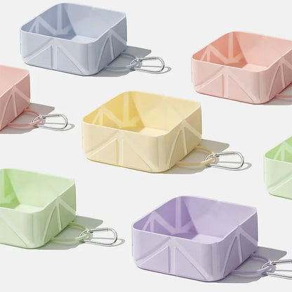 New Cat and Dog Foldable Bowl Silicone Portable Outdoor Drinking Water Dog Food Bowl Cat Bowl Camping Bowl Pet Travel Bowl