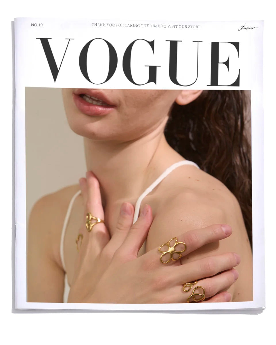 Yhpup Trendy Stainless Steel Metal Flower Adjustable Fashion Finger Ring Rust Proof Attractive Daily Jewelry Accessories Gift