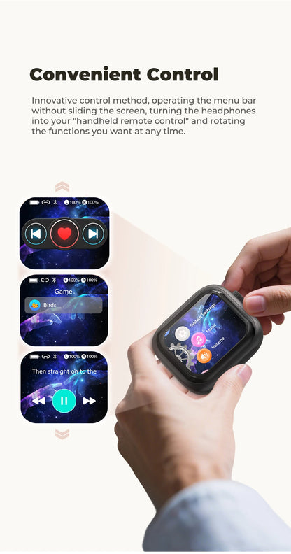 [Ultra HD Screen] HTC NE40 Earphones Bluetooth V6 TWS Sports Wireless Headphones AI Translator Earbud In-Ear Noise Reduction Mic