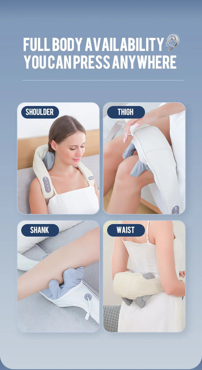 Foreverlily 26W Brushless Motor Neck And Shoulder Massager Wireless Shoulder And Back Kneading Massage Shawl Neck masajeador