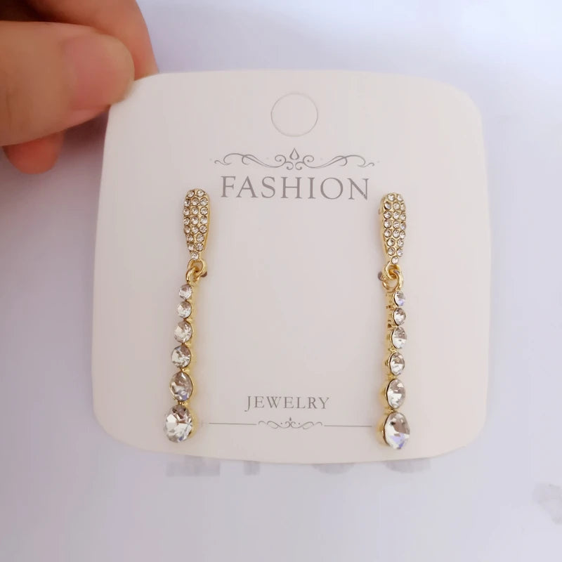 Trend Long Wire Tassel Thread Chain Climb Star Heart Beads Pendants Drop Earrings for Women Straight Hanging Ear Jewelry