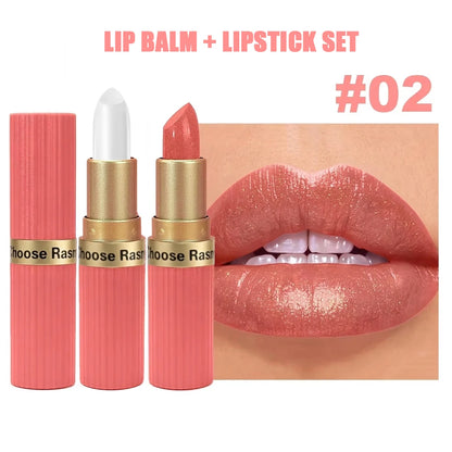 Pearlescent Pink Glitter Velvet Lipstick Metallic Waterproof Long Lasting Matte Shimmer Diamond Lipstick Women Makeup Cosmetic