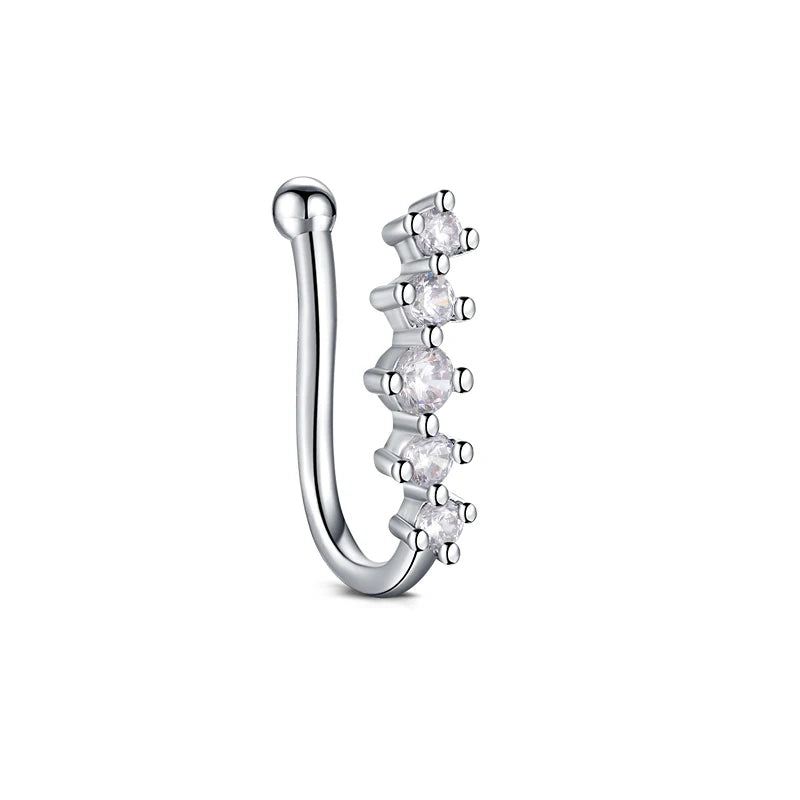1Pcs Stainless Steel Nose Ring Hoop C Shape Septum Rings Non Piercing Ear Clip Earring Fake Nose RingsWomen Piercing Jewelry