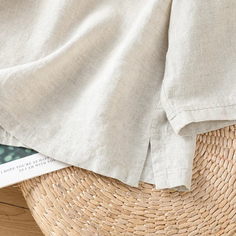 Chinese Style Women's Blouses Korean Embroidery Shirt FASHION Loose Spring/Summer Cotton Linen Clothing Three Quarter Women Tops