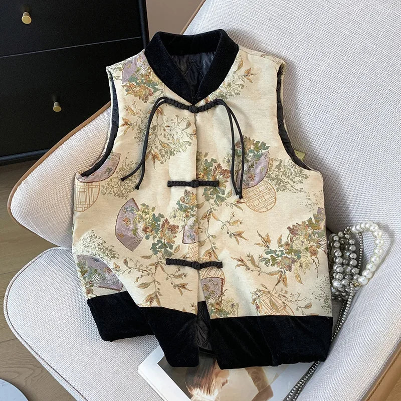 Thin Streetwear Casual Vintage Quality Chinese Ethnic Style Jacket Vests for Women Clothing Coats Fashion Clothes Embroidery