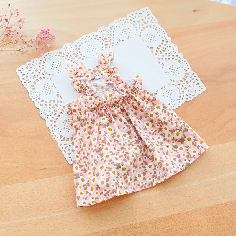 Summer Cotton Sphynx Cat Suspender Skirt Love Flower Pet Princess Dresses for Cats Gotas Katten Kedi Dog Dress mascotas Clothes