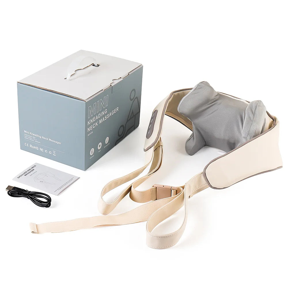 Foreverlily 26W Brushless Motor Neck And Shoulder Massager Wireless Shoulder And Back Kneading Massage Shawl Neck masajeador