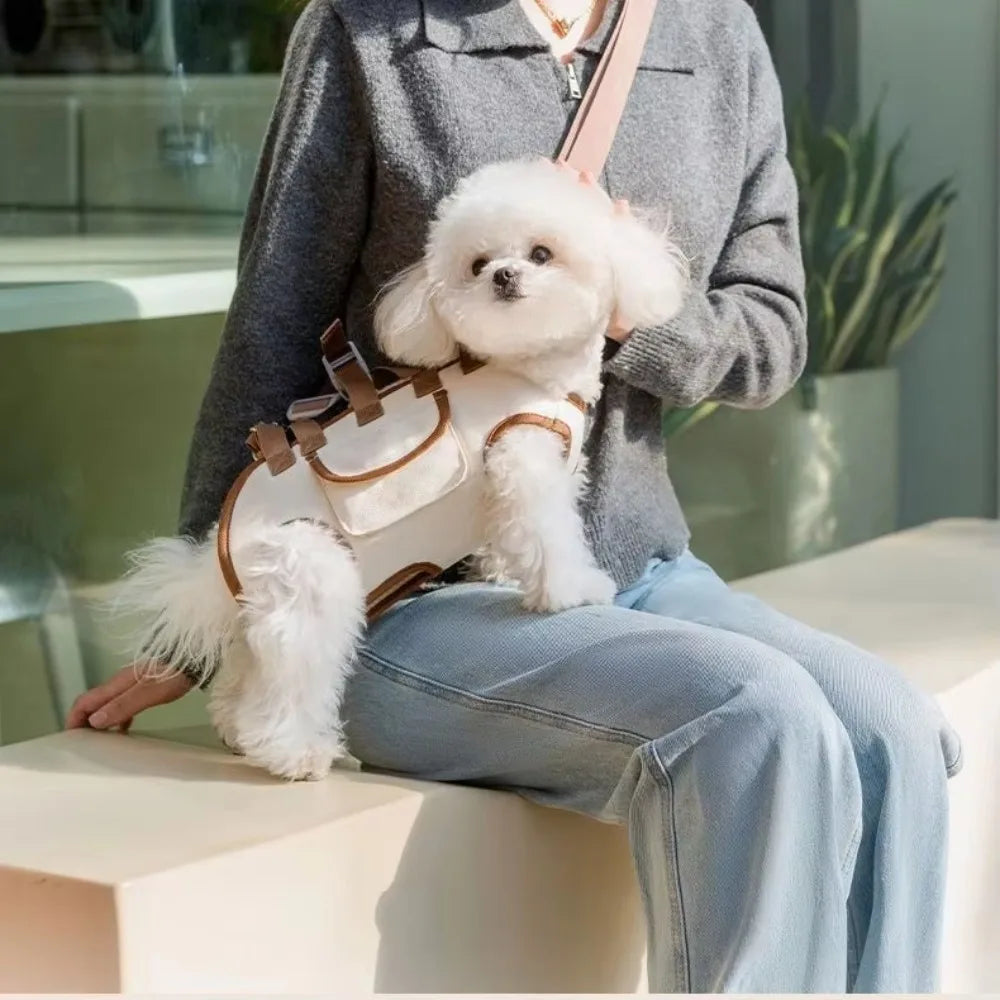 Pets Outdoor Carrying Bag Small Dogs and Medium-sized Cats with Harnesses Clip Adjustable Shoulder Handheld for Hiking Daily Use