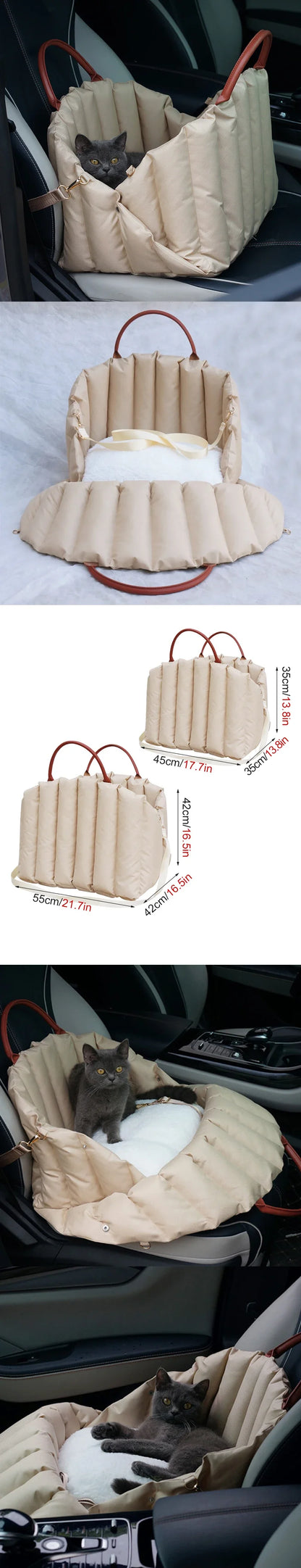 Portable Pet Dog Bag for Travel Luxury Handbag Winter Warm Removable Portable Outdoor Travel Safety Seat Bag Cat supplies