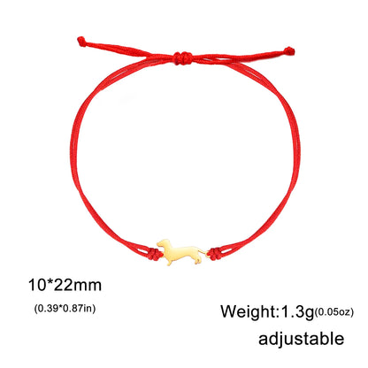 Cute Dachshund Dog Stainless Steel Bracelet for Women's Valentine's Day Commemorative Day Jewelry and Gift Wholesale