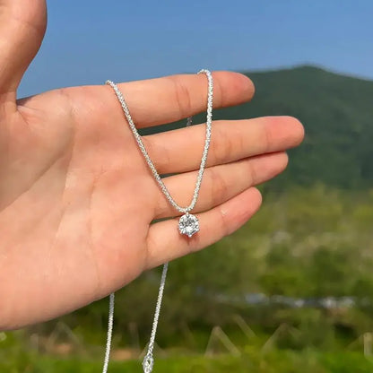 Korean Sparkling Starry Zircon Pendant Necklace For Women Jewelry 2026 Trending New Fashion Women's Silver Color Necklaces