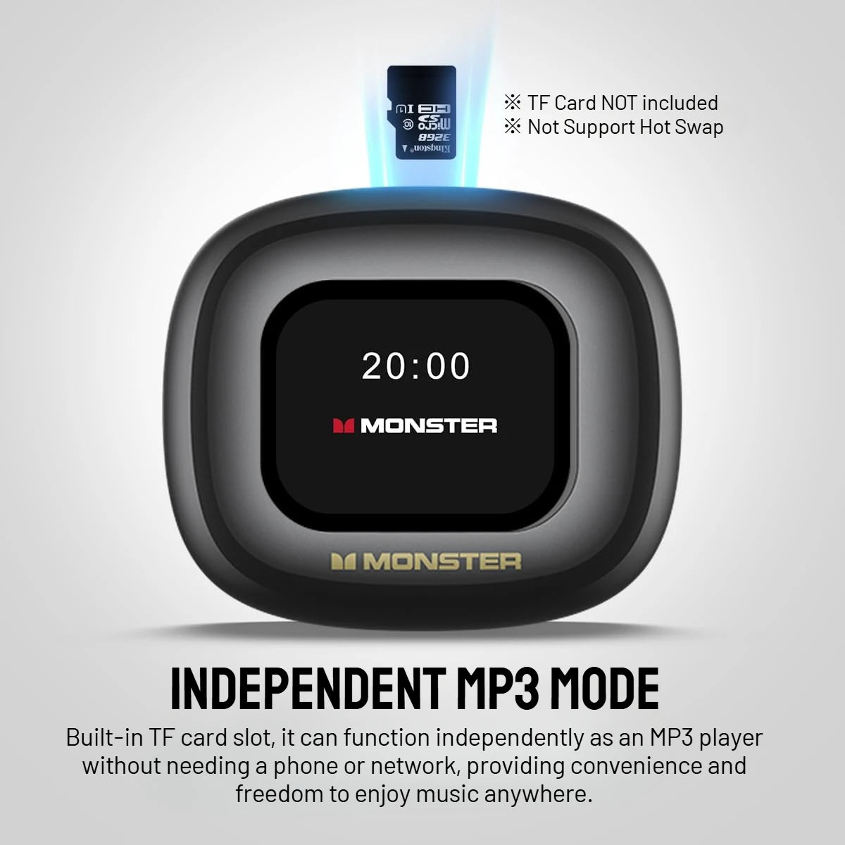 Monster Touch Pro100 OWS Ear Hook Headphones Smart Touch Screen Bluetooth 5.4 Earbuds Open Ear Wireless Earphone Support TF Card