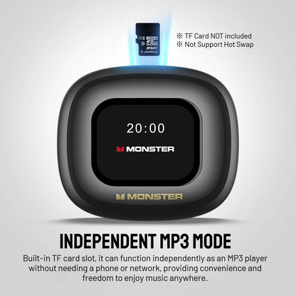 Monster Touch Pro100 OWS Ear Hook Headphones Smart Touch Screen Bluetooth 5.4 Earbuds Open Ear Wireless Earphone Support TF Card