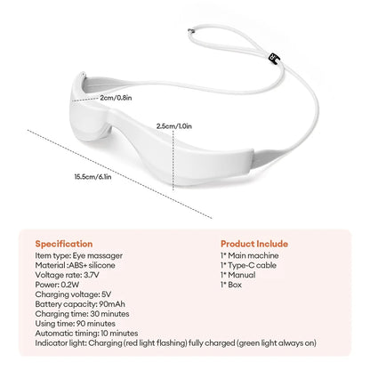 Electric 3D Eyes Massager EMS Eye Massage Glasses Red Light Eye Care Lighten Dark Circles Eye Relax Massager