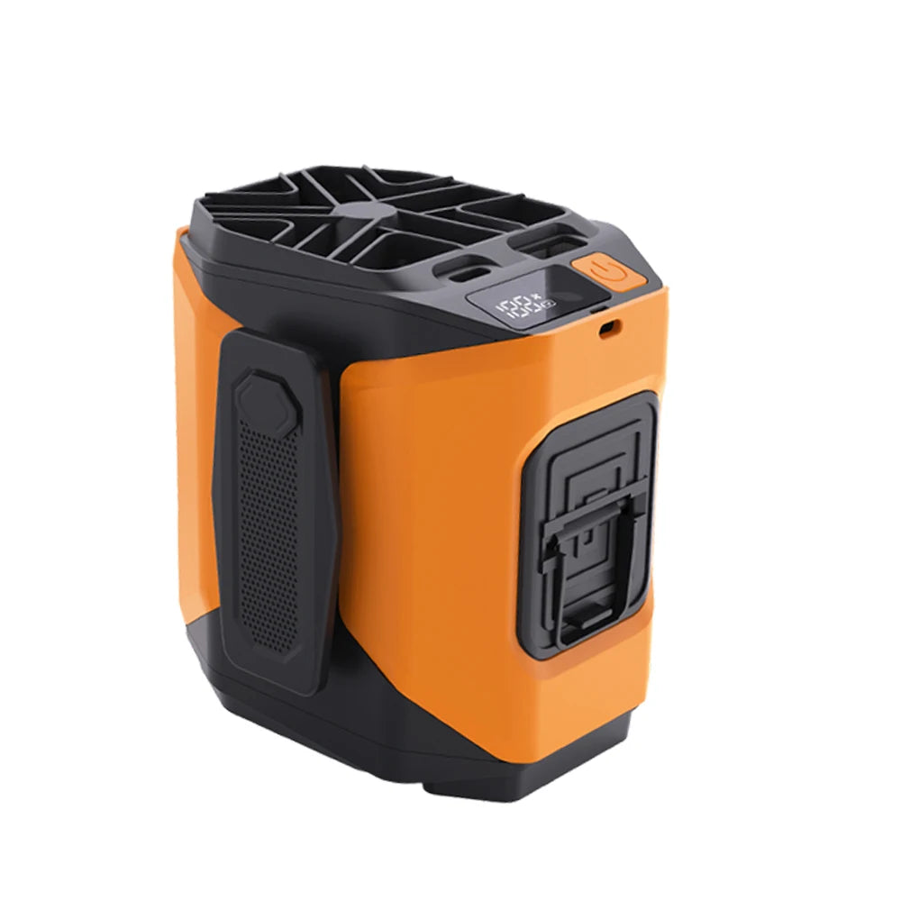 Multifunctional Portable Cooling Fan 20000mAh Waist‑clip Fan,Folding Hand‑held Turbo Fan,270°Rotatable Camping Fan With LED Light Outdoor Rechargeable Mini Air Cooler For Camping Working Travel