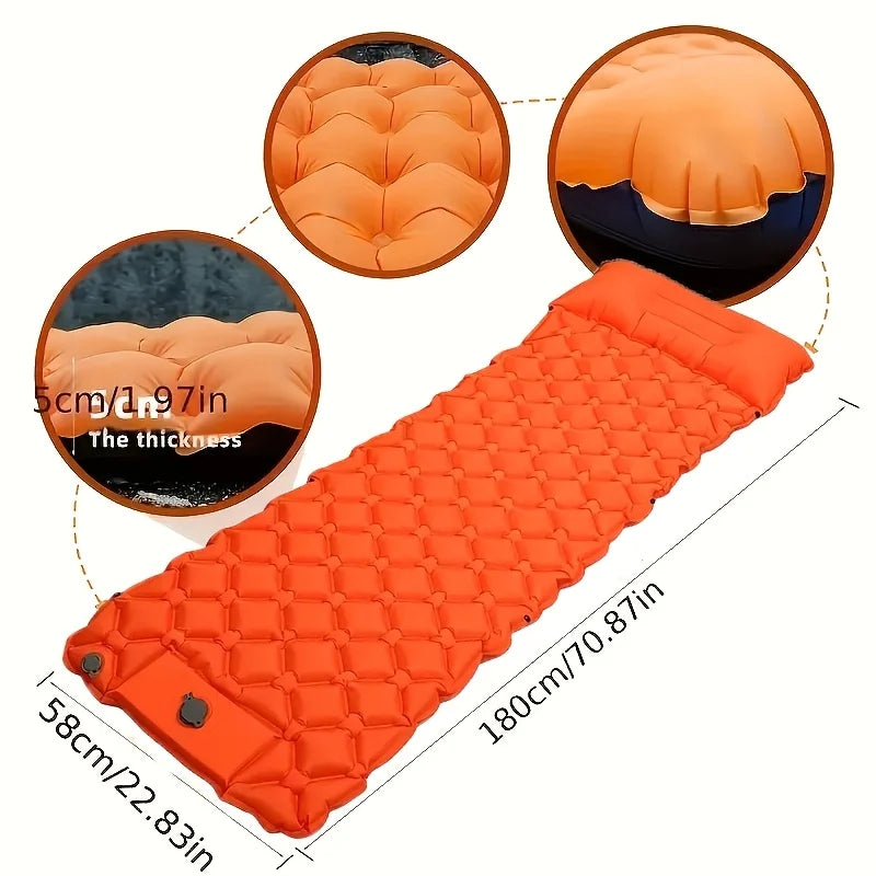 Outdoor Air Mattress, 1-Minute Quick Inflation Lightweight Portable Foldable Moisture-Proof Camping / Hiking / Picnics