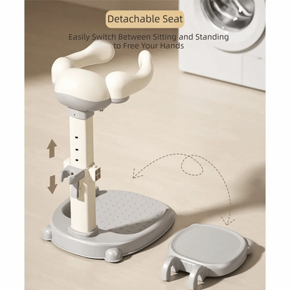Non-Slip Baby Bath Stand Adjustable Free-Standing Baby Standing Shower Stand Safe Multifunctional Infant Bath Support