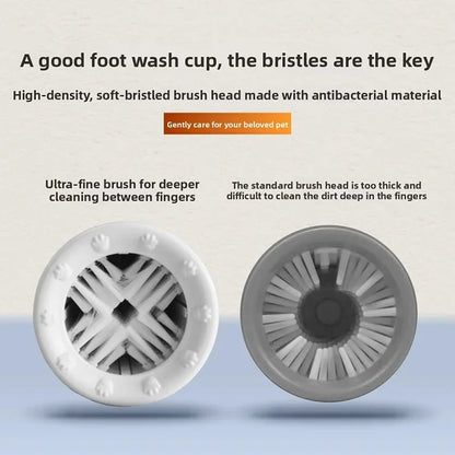 Pet Foot Washing Cup for Cat Dog Clean Grooming Artifact with Soft Silicone Brush Portable Semi Automatic Dogs Cleaning Supplies