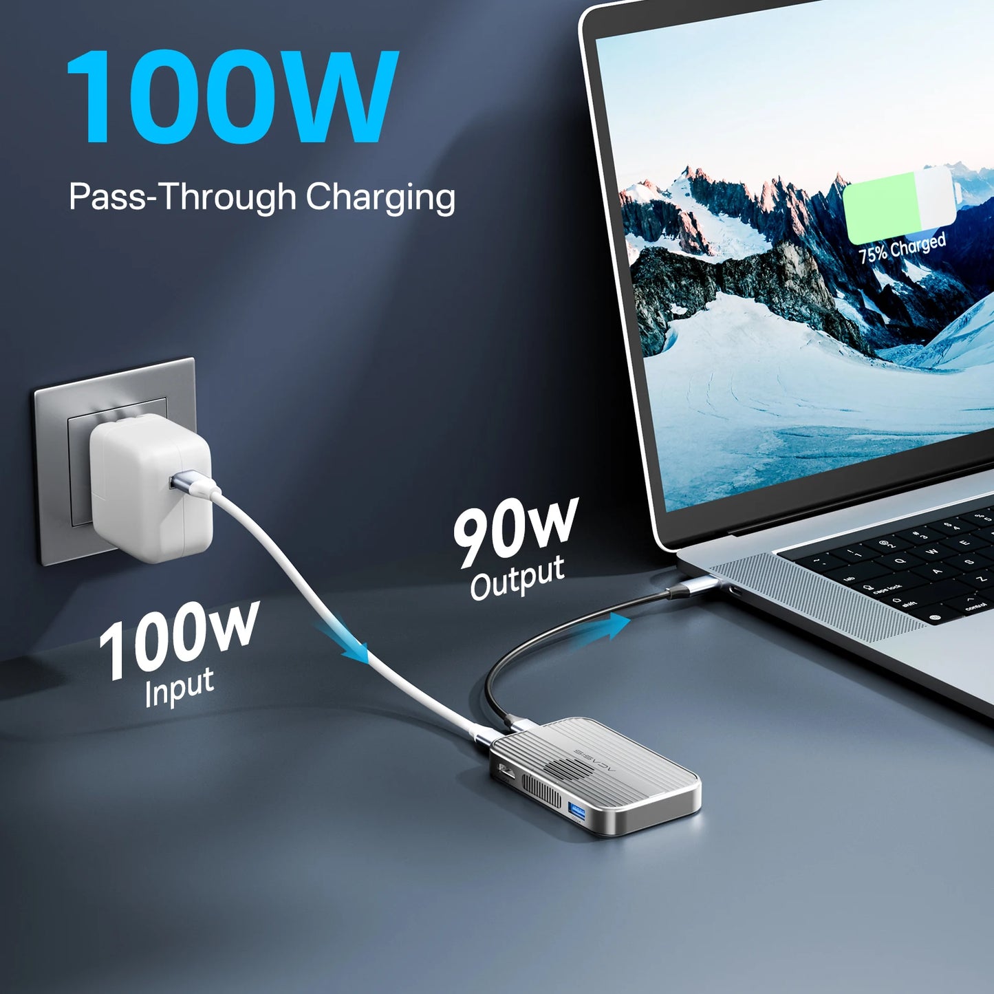 Acasis Magnetic M.2 NVMe SSD Enclosure 10Gbps USB C Docking Station with Cooling Fan HDMI 4K60HZ SD/TF PD 100W for iPhone 17 16